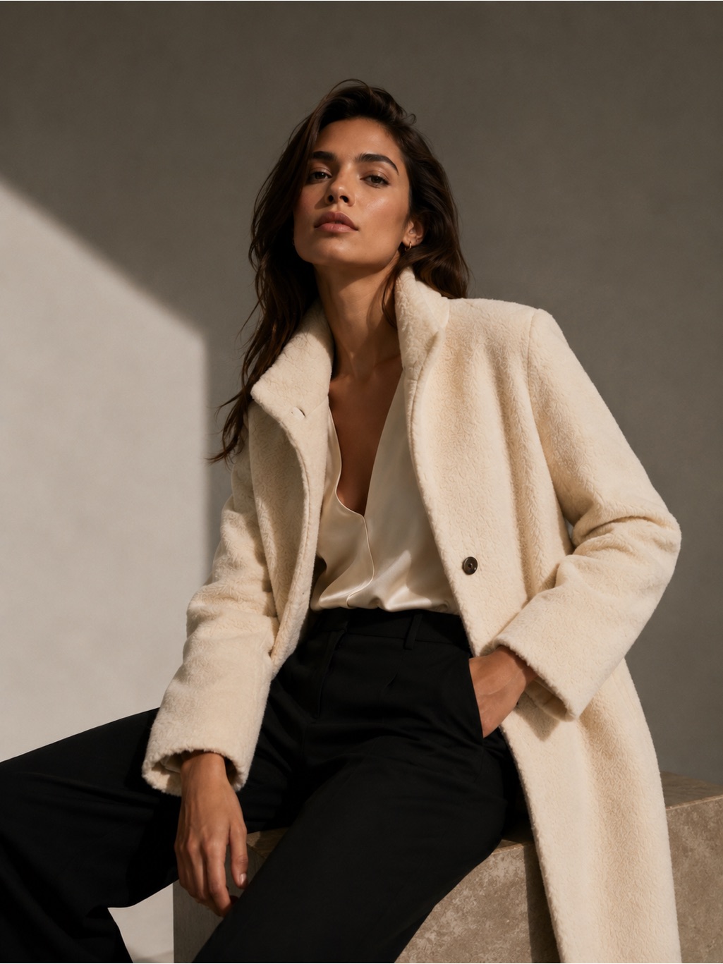 Donna Karan Faux Fur Coat - Size 10